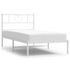 vidaXL Metal Bed Frame with Headboard White 39.4 in.x78.7 in. - 2 of 4