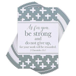 Dicksons IBB-223 Be Strong Don't Give Up Green and White 3 x 2 Inch Paper Itty Bitty Place Keeper Bookmark Pack of 24 - 1 of 2