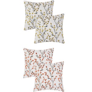 Unique Bargains Floral Pattern Decoration Pillow Cases for All Seasons 4 Pcs - 1 of 4