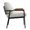 CAVINAS Modern Minimalist Armchair for Living Room,Upholstered Lounge Chair with Metal Frame&Wooden Armrest,Comfy Leisure Chair，Set of 1 - 3 of 4