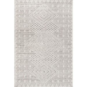 Nuloom Mindi Bold Geometric Indoor/Outdoor Patio Area Rug 5x7, Gray - 1 of 4