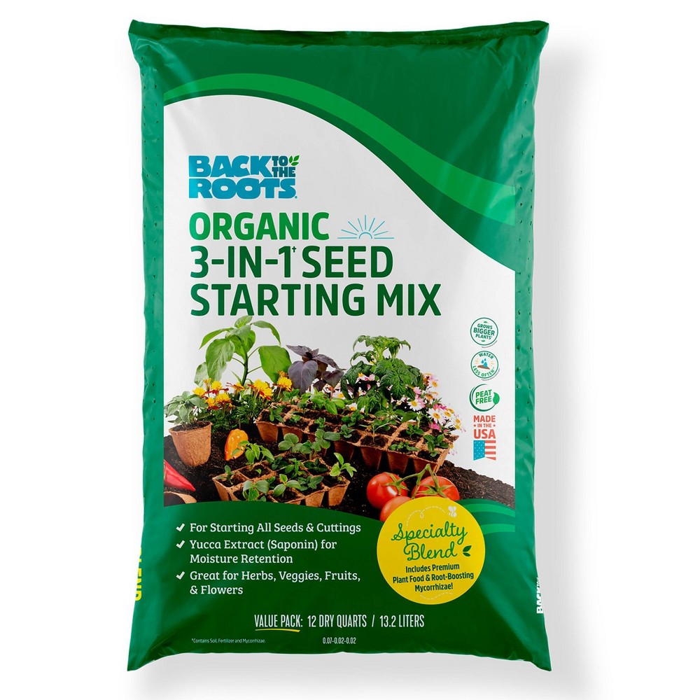 Back to the Roots Peat-Free, Organic Seed Starting Soil - 12qt