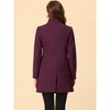 INSPIRE CHIC Women's Winter Stand Collar Single Breasted Mid-thigh Long Overcoat - 4 of 4