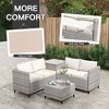 4-Piece Rattan Patio Set – Modular Sectional with Storage Box & Glass Table, Weather-Resistant for Outdoor Lounge, Balcony - 4 of 4