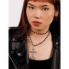 Gothic Layered Cross Choker | Y2K Black Bead Emo Christmas Gift Necklace - 4 of 4