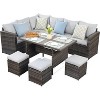 Sapphtopaz Patio Furniture Set Wicker Woven Sectional Outdoor Chairs with Cushion and Coffee Table Sofa Set for Outdoor, Terrace - 3 of 4