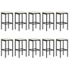 vidaXL Patio Bar Set Outdoor Garden Table with Stool with Cushions Poly Rattan - Black 70.9" Table Length 10 Piece - 4 of 4