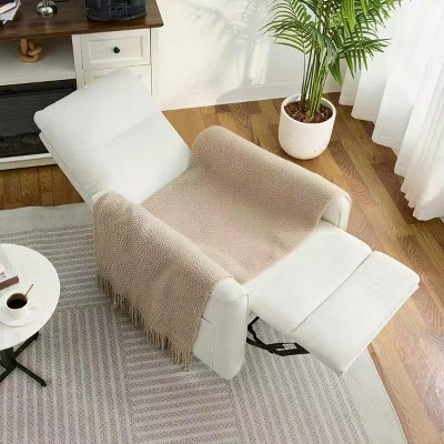 Dyonery Rotatable small rocking chair, single-person backrest sofa with lumbar support, living room