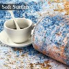 2'x6' Large Modern Abstract Rug, Machine Washable, Non-Slip, Stain Resistant, Ideal for Living Room, Dining, Office, Bedroom, Blue/Red - 2 of 4