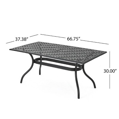 Taylor Black Sand Cast Aluminum Rectangle Dining Table