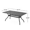 Christopher Knight Home Cayman Outdoor Cast Aluminum Dining Table with Umbrella Hole, Antique Matte Black - 3 of 4