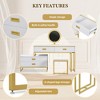 TIRAMISUBEST Modern Style Vanity Table With Movable Side Cabinet And 4-Drawers, Dressing Table With Mirror and LED Light, Makeup Table With Stool - 4 of 4
