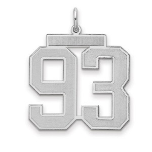 Black Bow Jewelry Sterling Silver, Jersey Collection, Large Number 93 Pendant - 1 of 4