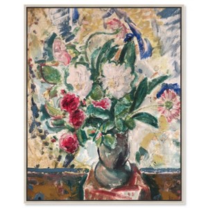 Art Remedy Alfred Henry Maurer - Flowers in a Vase Vintage Classic Roses Wall Art Framed - 1 of 4