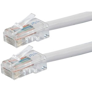 Monoprice Cat6 Ethernet Patch Cable - 25 Feet - White | Network Internet Cord - RJ45, Stranded, 550Mhz, UTP, Pure Bare Copper Wire, 24AWG - Zeroboot - 1 of 2