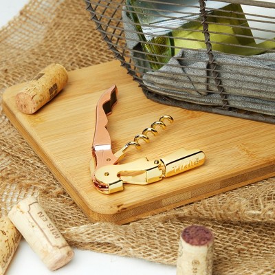 Copper and Gold Stainless Steel Double Hinged Corkscrew