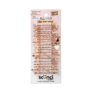 scünci Rhinestone and Pearl Embellished Metal Bobby Pins - All Hair - 20pk - 1 of 4