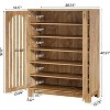 Tribesigns Shoe Cabinet with Airy Doors, 6-Tier Entryway Shoe Storage Rack Organizer with Adjustable Shelves for Living Room, Bedroom, Oak, Wooden - 2 of 4