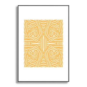 Little Dean Yellow mustard boho stripe Metal Framed Art Print - Deny Desings - 1 of 3