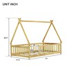 VASIP Twin Tent-Shaped Floor Bed with Guardrails and Support Slats, for Kids' Room ,Gray - 2 of 4