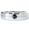 Pompeii3 1/4ct Mens Black Diamond Solitaire Ring 10K White Gold - 2 of 4