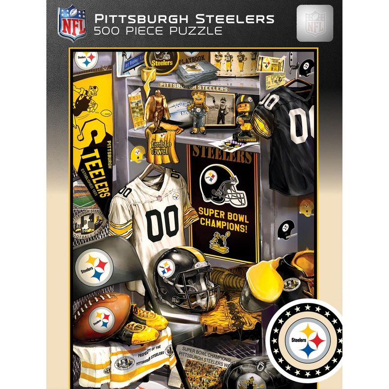 MasterPieces 500 Piece Puzzle - Pittsburgh Steelers Locker Room - 15"x21", 2 of 7