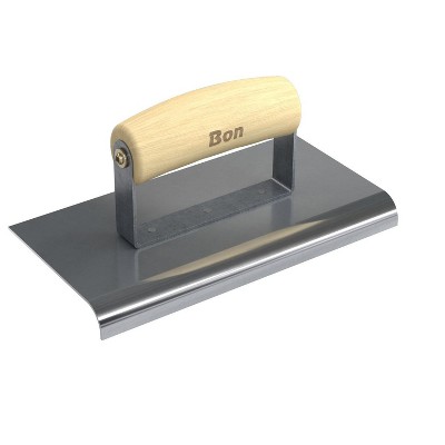 Bon Tool 12-450 Edger - Stainless Steel 8-inch X 4-inch - 1/2-inch Radius X 5/8-inch Lip Wood Handle