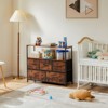 MAYEERTY 5 Drawers Organizer, TV Stand with Fabric Storage, Tower Storage Cabinet Dresser & Chest, Rustic - 2 of 4