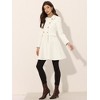 Allegra K Women's Turn Down Collar Flap Pocket Double Breasted Outwear Swing Winter Coat - 4 of 4