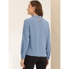 Allegra K Women's Business Casual Stand Collar Chiffon Long Sleeve Blouse - 3 of 4
