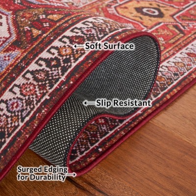 Tucson 6' Square Navy and Rust Synthetic Area Rug