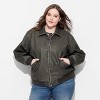 Women's Faux Leather Bomber Jacket - Wild Fable™ Black - 2 of 3