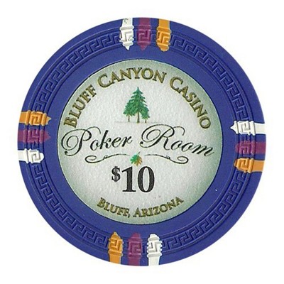 Slickblue 13.5-Gram Clay Poker Chips 25-Pack, Greek Key Mold, Casino Game Chips, Bluff Canyon Style, $1-$10K