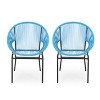 Okak Outdoor Chair with Roping Seats and Backrest Set of 2, Metal Frame Porch Chairs with Modern Design, Patio Chair for Garden - 4 of 4