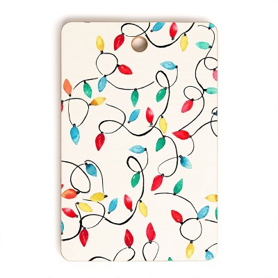 Ninola Design Christmas lights Cutting Board Rectangle -Deny Designs