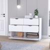 Kumasinova Double Column Dresser with 6 Drawers,Modern Tall Chest of Drawers,Wood Finish Storage Dresser for Bedroom&Entryway,Floorstanding - 2 of 4