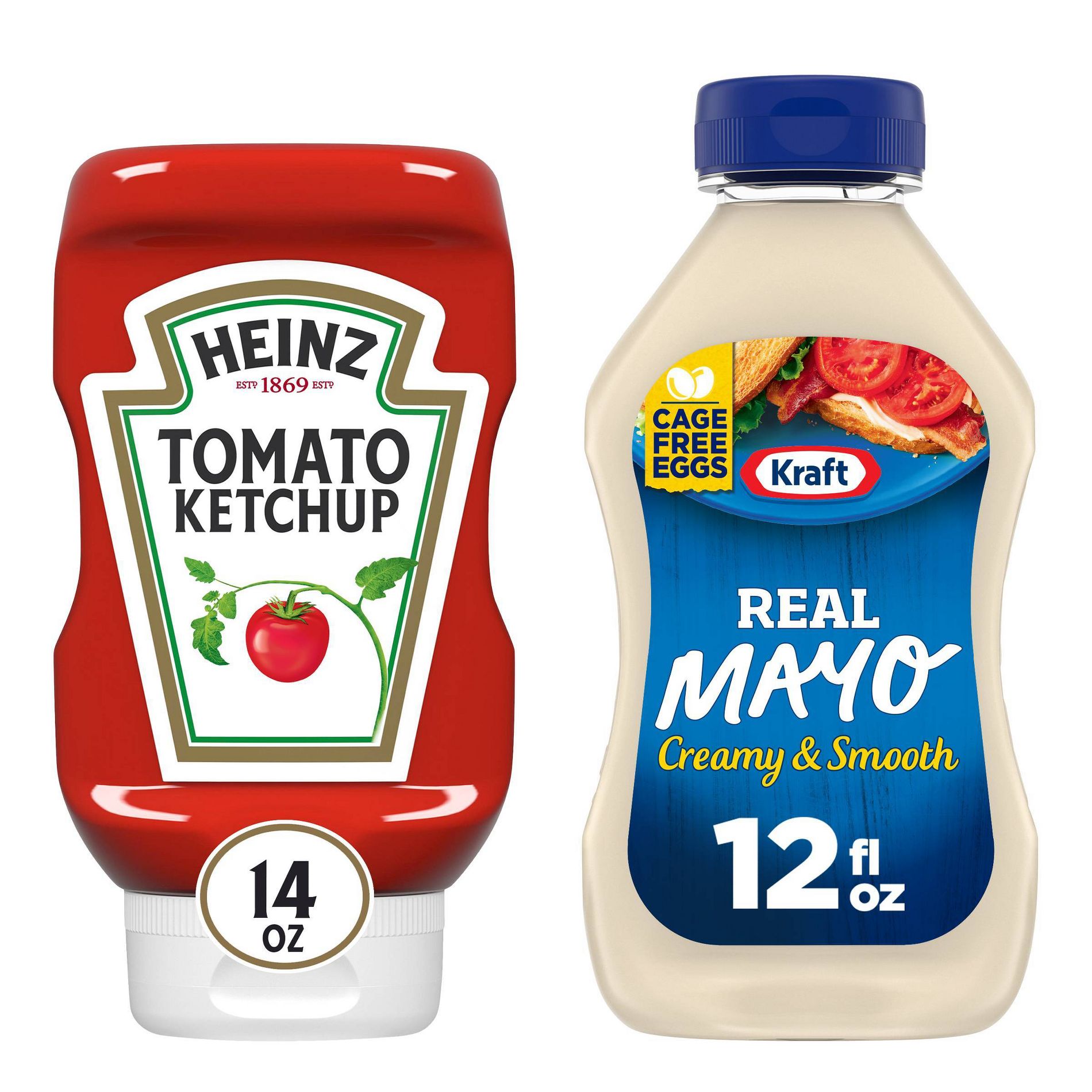 Heinz 14oz Ketchup + Kraft 12 fl oz Real Mayonnaise