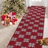 Coolmee Christmas Living Room Area Rug Machine Washable Rugs Carpet Indoor Door Mat Non-Slip Snowflake Rug for Bedroom Kitchen Green - 4 of 4