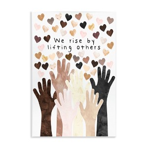 Stupell Industries We Rise by Lifting Others Quote Hands Hearts Wall Plaque Art, 13" x 19" - 1 of 4