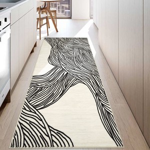 Washable Striped Runner Rug - Non-Slip Multi-Color Hallway Rug for Kitchen, Laundry Room or Entryway - 1 of 4