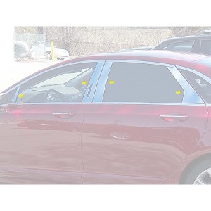 QAA is Compatible with 2013-2020 Lincoln MKZ 8 Piece Stainless Pillar Post Trim, Includes keyless Entry Touch pad PP53632 - 1 of 2