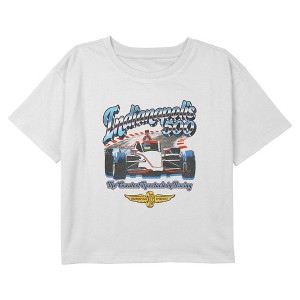 Girls Indy 500 The Greatest Spectacle in Racing Chrome Logo T Shirt - 1 of 4