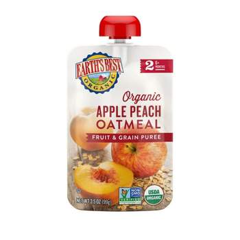 Earth's Best Organic Apple Peach Oatmeal Baby Food Pouch - (Select Count)