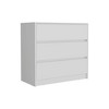 31'' H Wood Chest of dressers with Three Drawers, Metal Rails, Top Surface for Display, and Sleek Style - 3 of 4