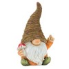 Distressed Garden Gnome Statue with Mushroom and Flower Accent – 16.5"H MGO Figurines (Set of 2) by Melrose - 2 of 4