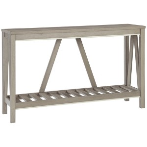 Aghana Digitals Gray Farmhouse Console Table with 2-Tier Slatted Storage Shelf, Rustic Sofa Table - 1 of 4