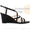 Perphy Women's Strappy Open Toe Crisscross Buckle Straps Wedges Sandals - 4 of 4