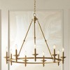 Stiffel Warm Antique Gold Wagon Wheel Chandelier 35" Wide Farmhouse Rustic 9-Light Fixture for Dining Room Living House Foyer Kitchen Island Entryway - 2 of 4