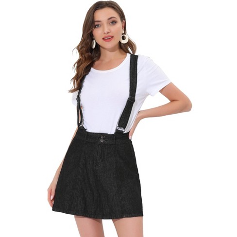 Jean skirt with shops suspenders