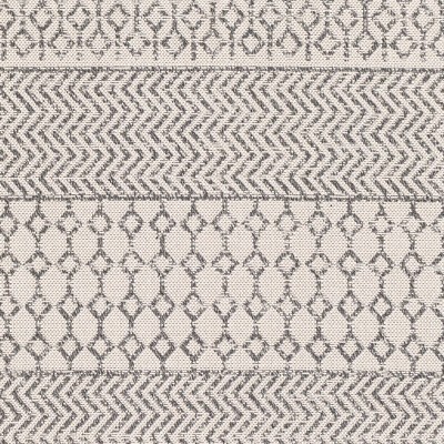 Aigle Charcoal and White Geometric Wool Cotton Area Rug 2' x 3'